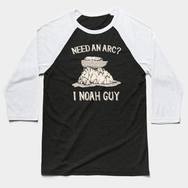 Funny Noahs Ark Pun Bible Christianity Baseball T-Shirt by Foxxy Merch